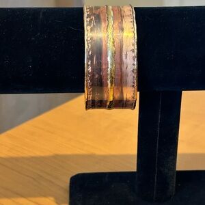 Elegant Vintage Copper and Gold-Toned Bracelet